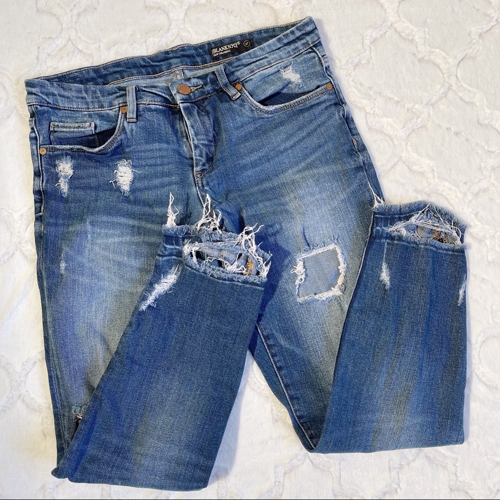 BLANKNYC crop girlfriend jeans